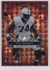 2023 Wild 5 Card Draw Stacked Deck Red Mosaics Foil 2/2 Olumuyiwa Fashanu 0n64