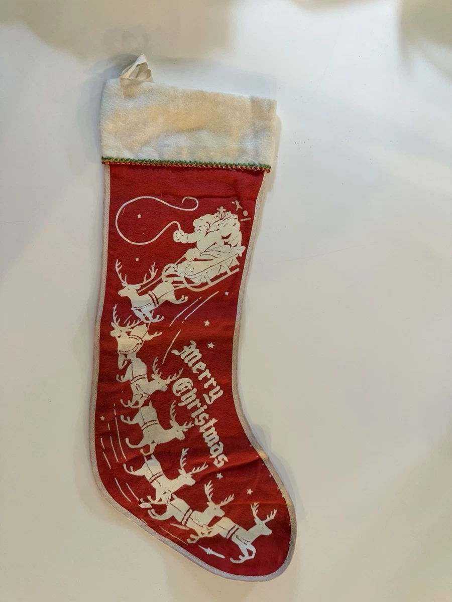 Vintage Santa Stocking In Christmas Stockings (1946-1990) for sale