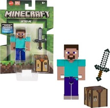 Mattel - Minecraft 3.25'' Steve Figure with Accessories New Toy Figure