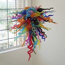 Hand Blown Glass Chandelier Lighting Multicol...