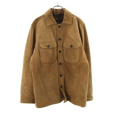 GAP 90s Old Navy Tag suede Shirt jacket S beige Men's