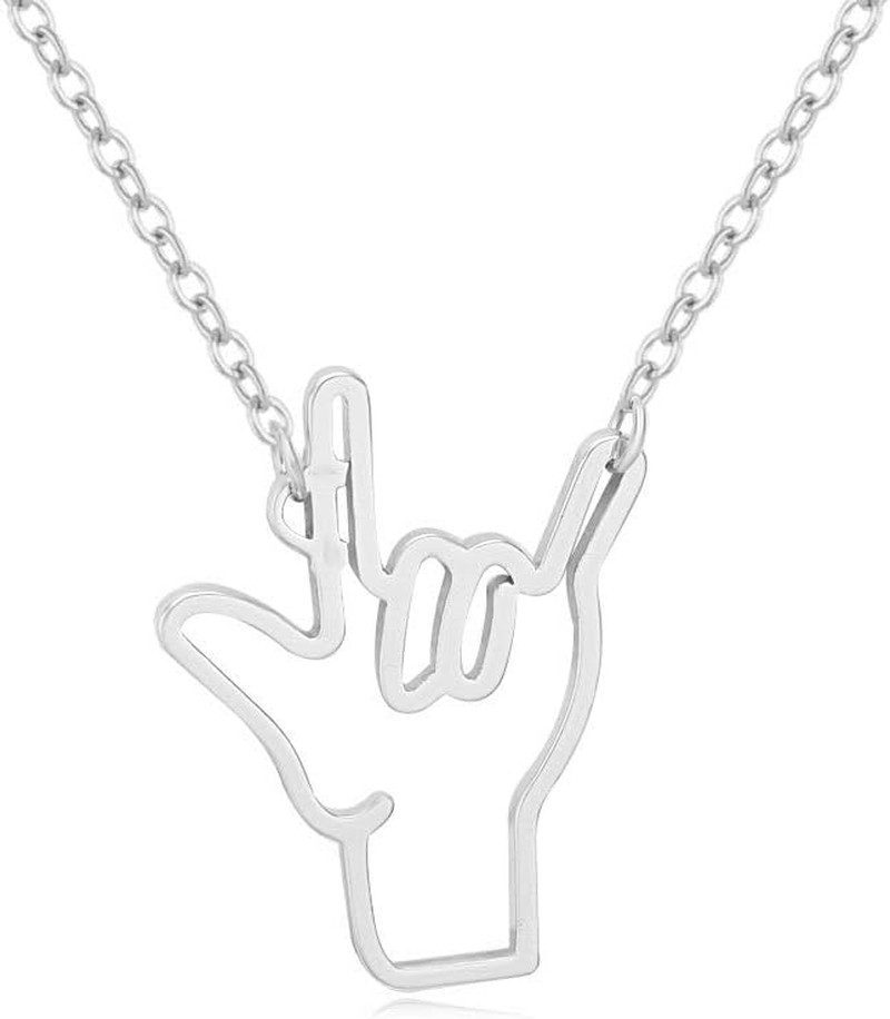I Love You Sign Symbol Necklace Sign Language Pendant