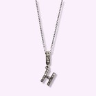 Genuine 925 Sterling Silver Initial "H" Necklace With Cubic Zirconia Crystals