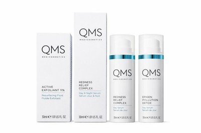 QMS Medicosmetics Skin Care Set: Exfoliant 11%, Redness Relief, Detox Serum