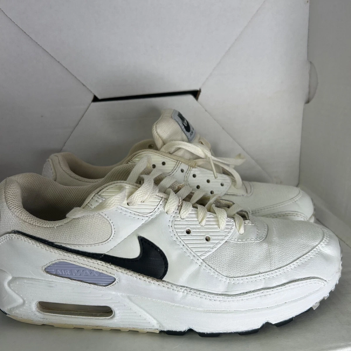 Nike Air Max 90 White Black Outlined Swoosh for Sale