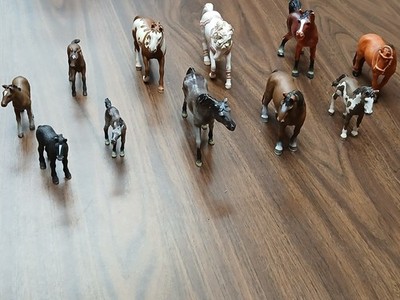 Schleich Horse Figurines Lot of 12 Adult Horses & Foals  PVC Animals 