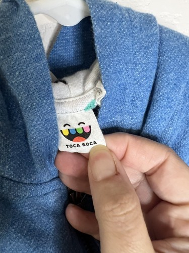 Toca Boca Kids Small 6/7 Halloween Hoodie Skeletons Cute Full Zip Blue - Picture 8 of 13