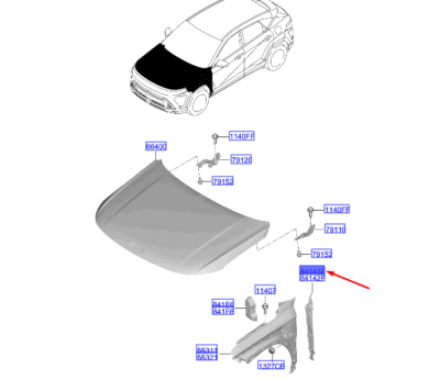 Hyundai Kona MK2 Kotflügelisolator vorne links 84116be000