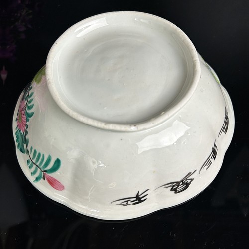 Vintage Chinese Footed Bowl Peonies Calligraphy AS IS 7”W 20thC - Picture 9 of 15