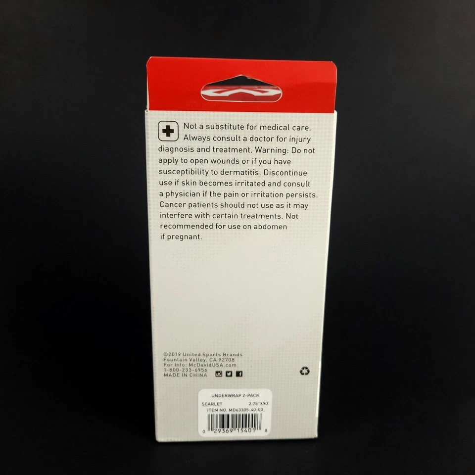 McDavid Under Wrap Sports Skin Protector Under Tape Scarlet 2 Pack 2.75" x 90ft  - Image 3 of 4