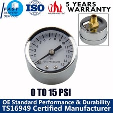 0-15 Psi 1561 Chrome Plated Mechanical Fuel Pressure Gauge 1 12 White Face