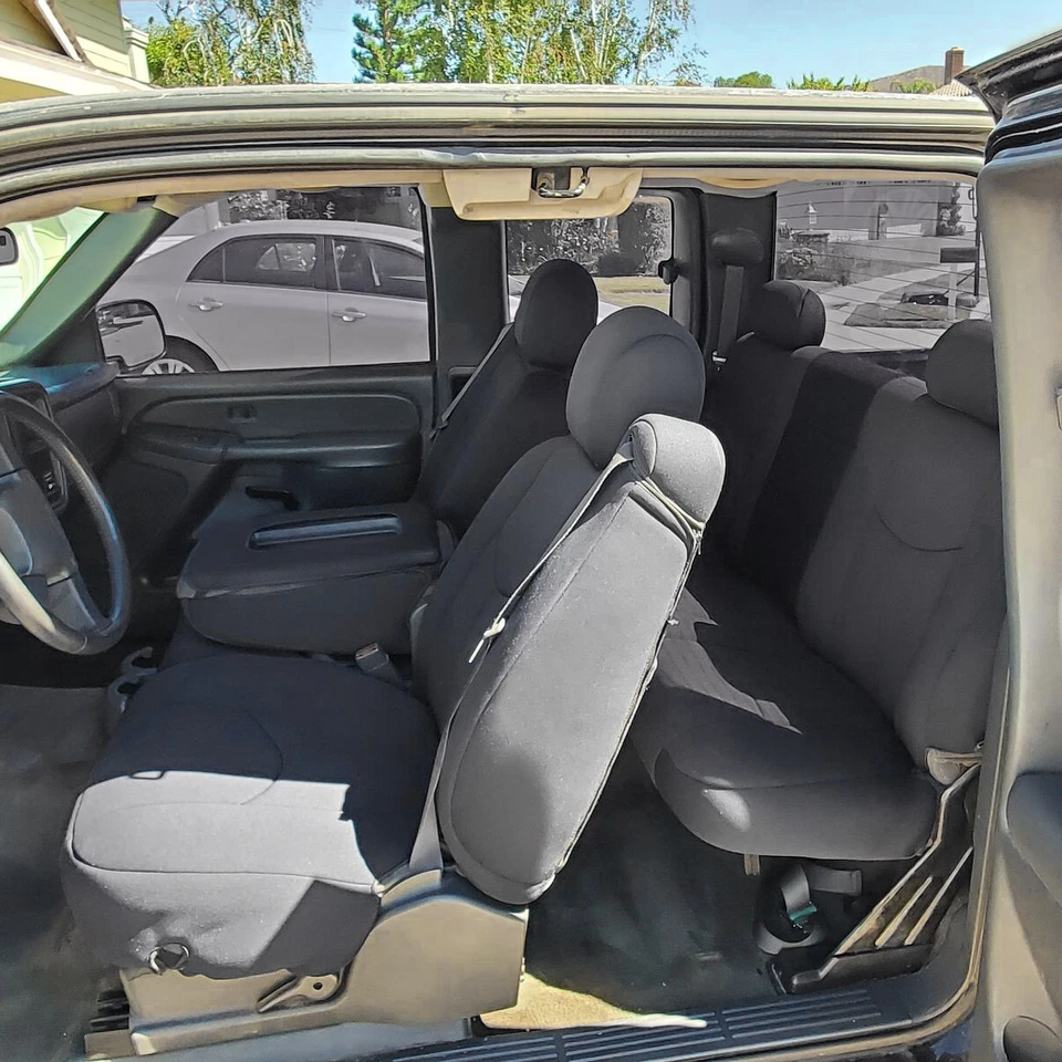 Juego de fundas de asiento de tela KUAFU 1ª fila para Chevy Silverado 1500 99-06 cabina extendida Foto 4 de 4