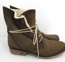 Eric Michael Sofia Wool Insulated Brown Suede Ankle Boots Women's EUR 40 US 9