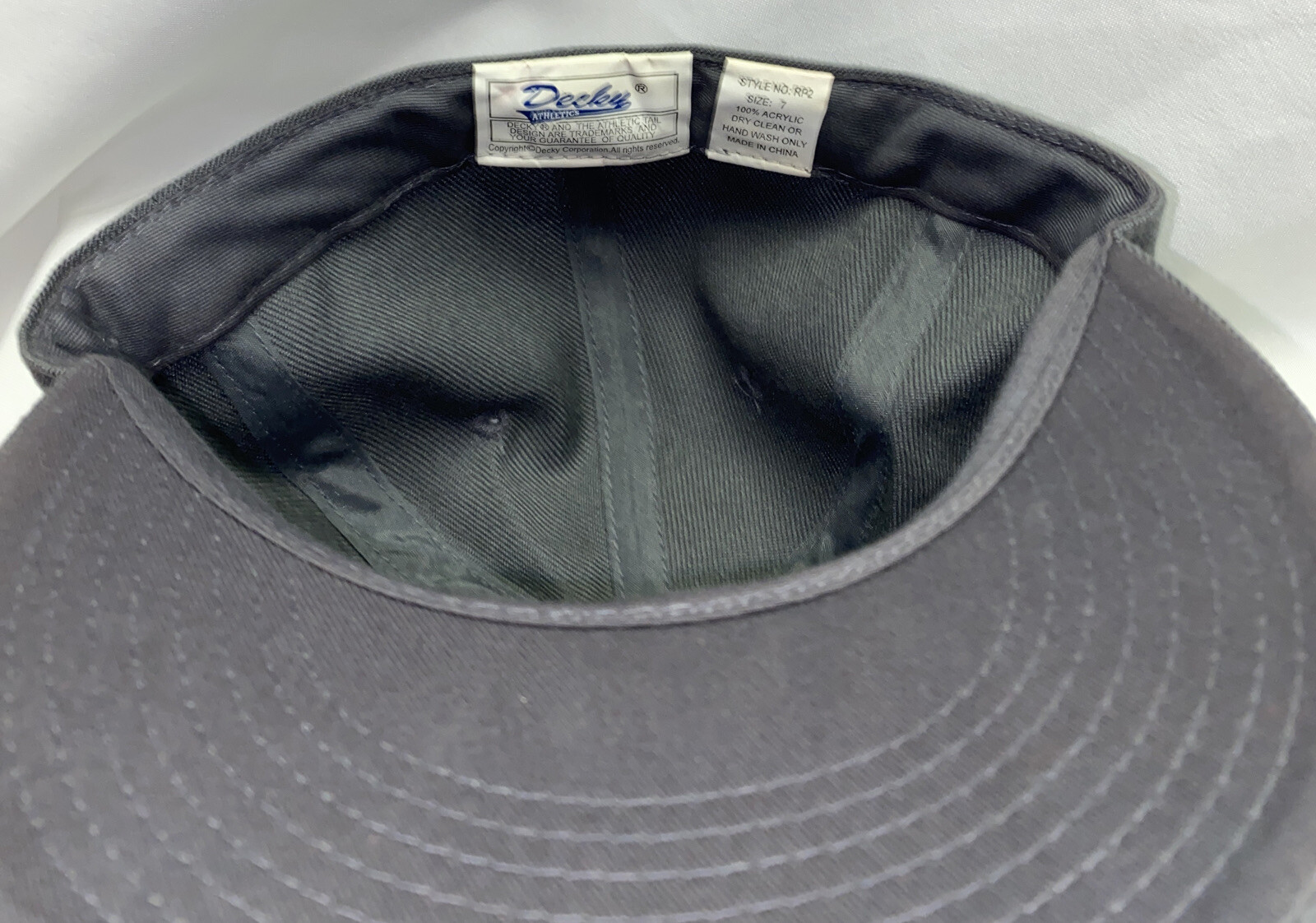 Gray Solid Blank Plain Baseball Fitted Cap Hat sz… - image 6