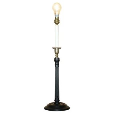 BONITO PRECIO DE VENTA SUGERIDO POR EL FABRICANTE £1095 VAUGHAN COLUMNA ESTRIADA CANDELABRO LÁMPARA DE MESA CON ACCESORIOS BRONCEADOS - Imagen 1 de 4