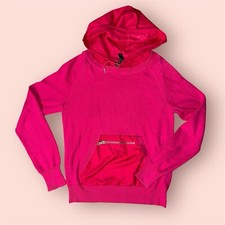 LRL Lauren Ralph Lauren Knit Sweater Women's Sz Medium Pink Hooded Pullover