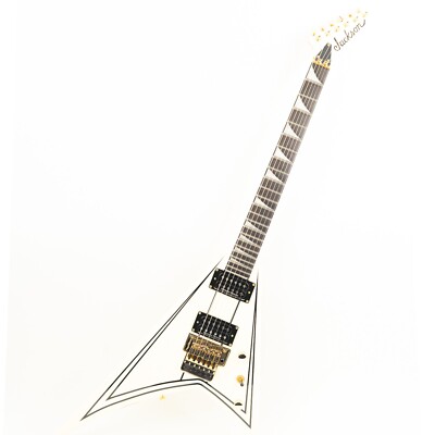 Jackson proシリーズ RRT-3 ランディV アイボリー Jackson Pro Series Rhoads RRT3 - Ivory with Black Pinstripes