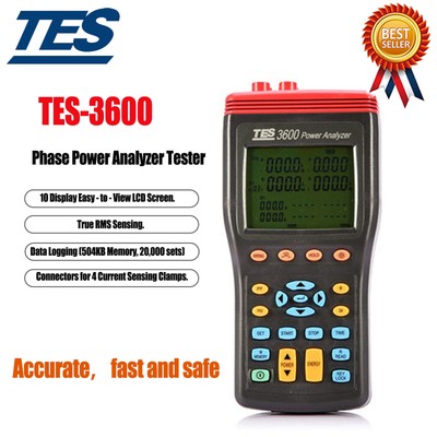 TES-3600 3P4W Power Quality Analyzer Power  Phase Power Analyzer   RMS   #F11