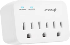 Fosmon 3 Outlet Surge Protector, Multi Plug Extender Power White 