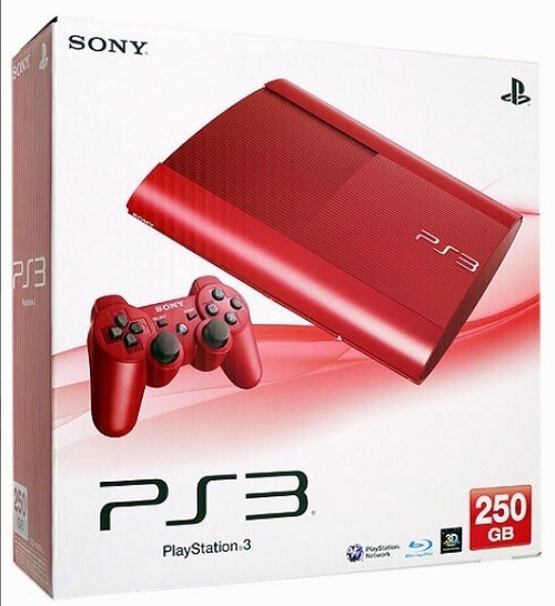 Sony Playstation 3 Red CECH-4000B Console PS3 250GB Box Set
