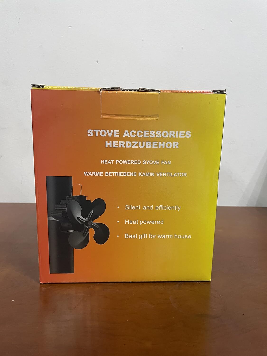 Heat Powered 4 Blade Stove Fan Flue Pipe,Silent Chimneys Fireplace Fan