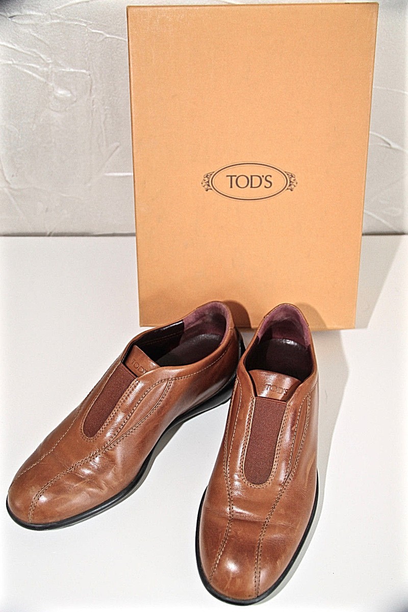 luxueux mocassins sans lacets cuir marron TOD'S benson pointure 35