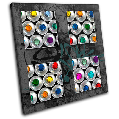 Spray Cans Abstract  Graffiti SINGLE Leinwand Wand Kunst Bild drucken