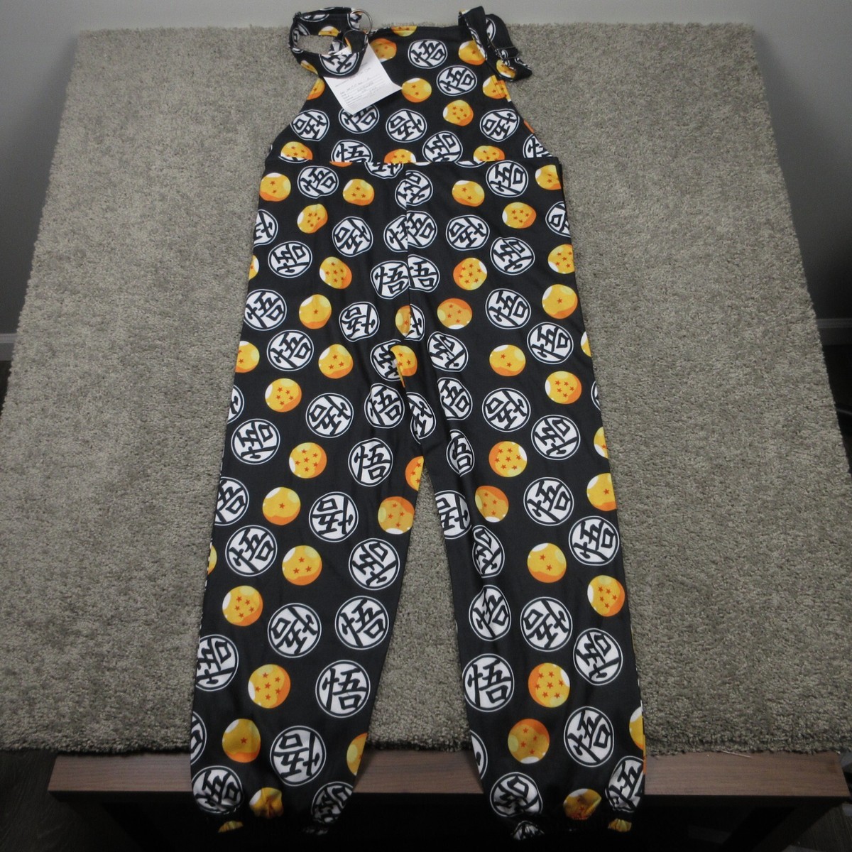 Dragon Ball Z Overalls Mens Medium Black All Over Print Goku