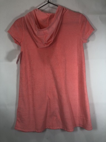 Wonder Nation Girls S 6-6X Orange Hooded Zip Up Terry Cloth Swimsuit Cover Up - Picture 11 of 12