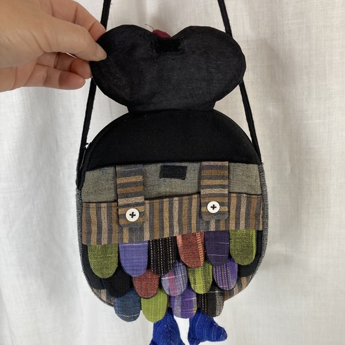 Owl Crossbody Bag Decorative 3D Patchwork Fabric Purse Boho Festival Small Strap - Picture 3 of 10