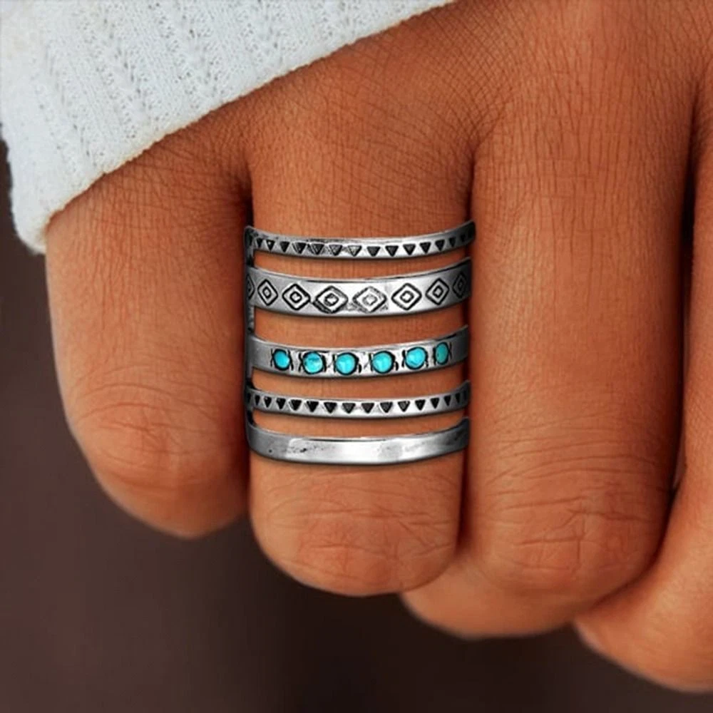 Carved sale turquoise ring