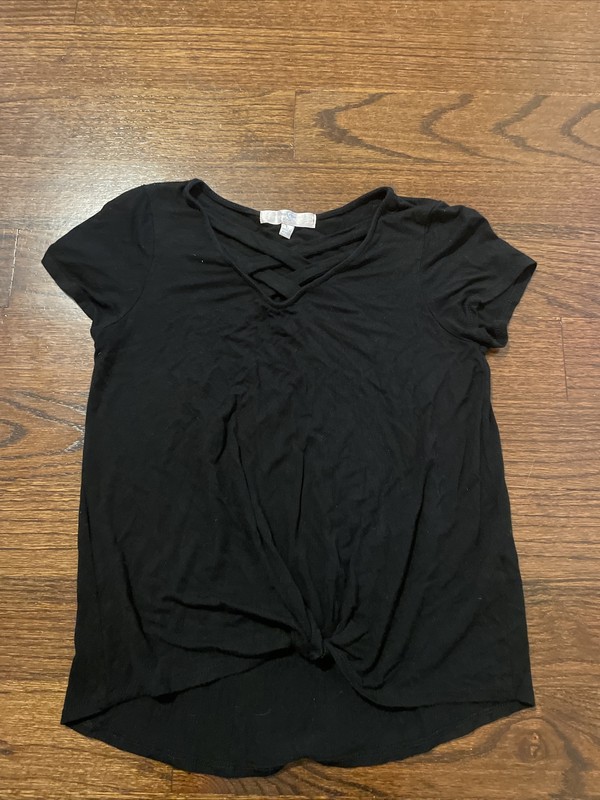 Girl’s Black Short Sleeve Top by Moa Moa Size L 14