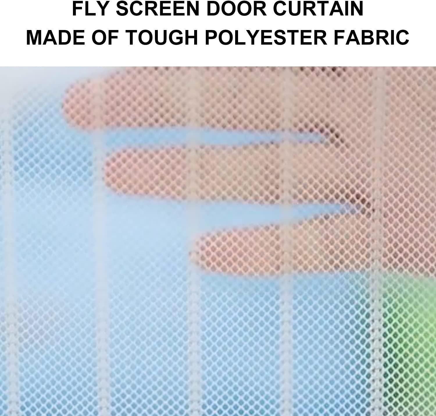 1Pc White AntiMosquito Screen Door Curtain, Mesh Door Curtain, Tear