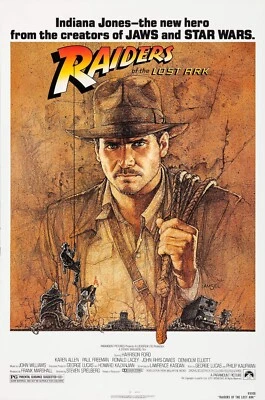 1981 Indiana Jones Raiders Of The Lost Ark Movie Poster 11X17 Harrison Ford 🍿