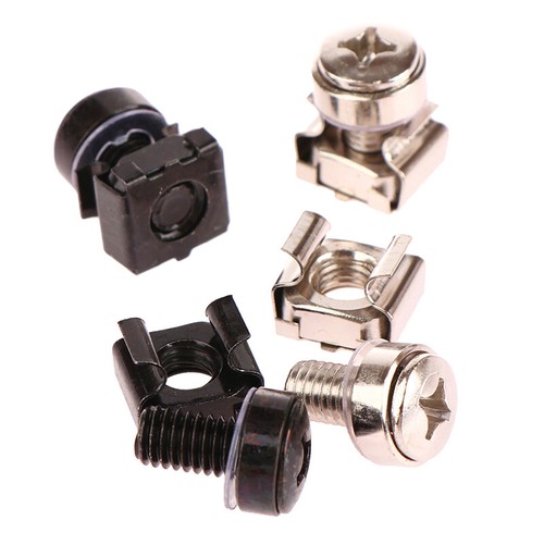 M6 X 16mm Rack Mount Cage Nuts Screws And Washers For Rack Mount Server Cabinet - Afbeelding 4 van 14