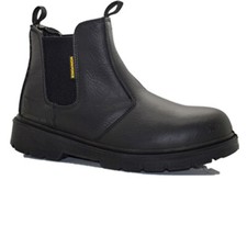 Mens Leather Chelsea Safety Boots Lightweight Dealer Steel Toe Cap Work Boots Sz