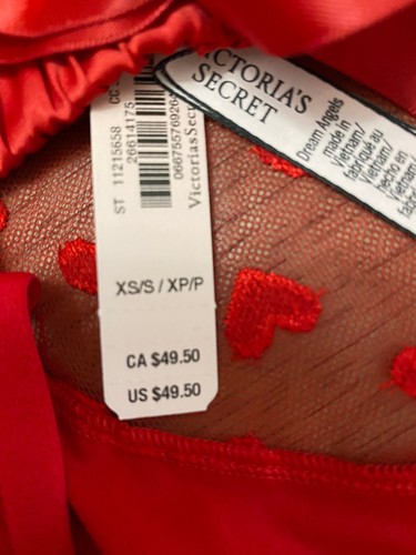 Falda Cinturón Liga Corazón Bordado Rojo Victoria's Secret Dream Angels XS/S Nueva con Etiquetas - Imagen 3 de 5