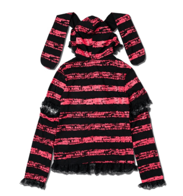 Punk Harajuku bunny ears black and red hoodie | eBay