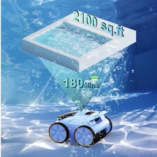 Robotic Pool Vacuum, Robotic Pool Cleaner 180 Mins Run Time Above Ground Pool