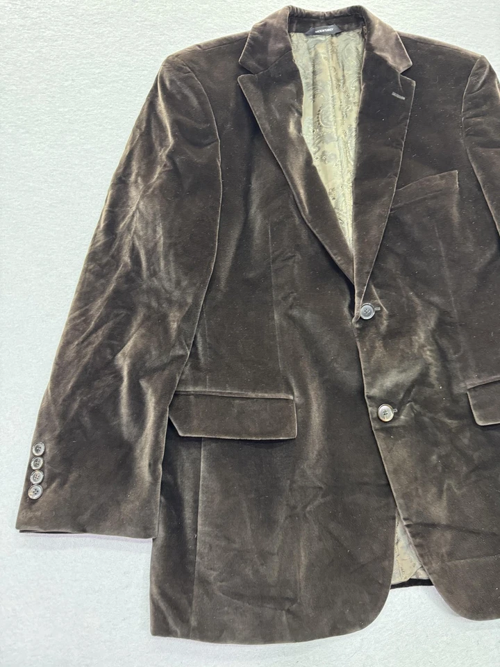 Hugo Boss Sport Coat Mens 42R Brown Velvet Blazer Jacket Paisley Lining - Image 3 of 4