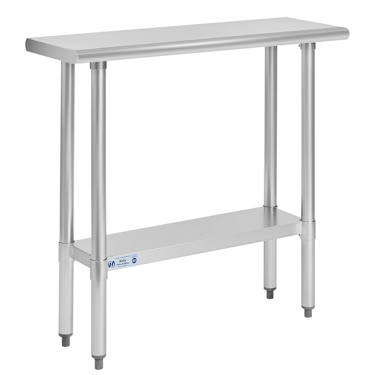 Hally Stainless Steel Table for Prep & Work 14 X 36 Inches NSF Commercial