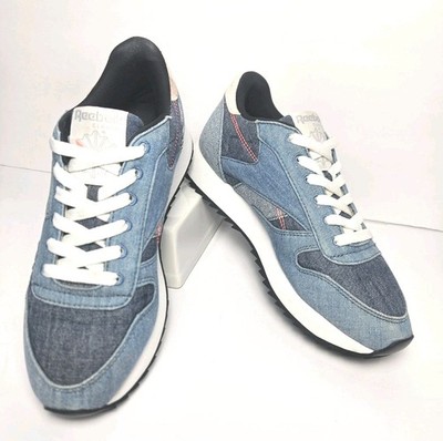 Reebok Classic Women's Sz 7.5 Blue Double Denim Low Trainer Sneaker Shoes