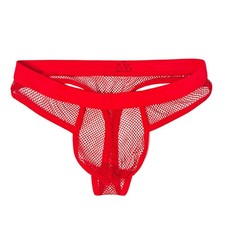Herren Mesh Hohl String Unterwäsche Elastische Taille Transparent Slip Atmungsa