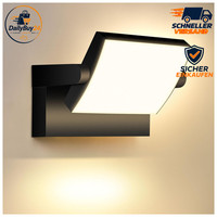 LED Wandleuchte 40W 4000LM Warmweiß 3000K Schwarz Schwenkbar IP65 AußEn Innen