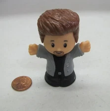 Fisher Price Little People BROWN HAIRED MAN Goatee Gray Blazer Business Dad