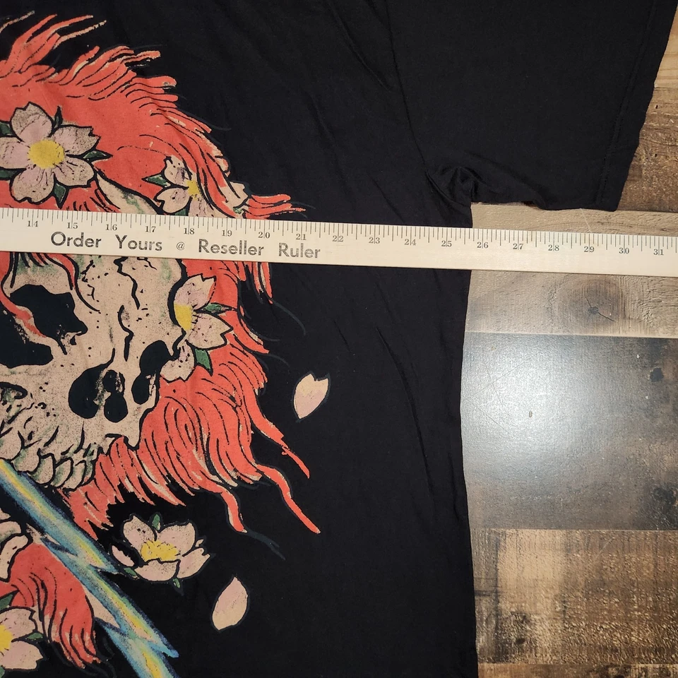 Ed Hardy Shirt Mens XXL Black Y2K Skull Lightning Tattoo Grunge Graphic - Image 3 of 4