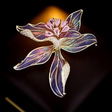 Iris Flower Brooch Women Coat Suit Pin Elegant Floral Jewelry Accessory
