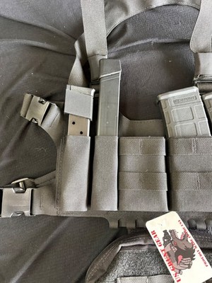 Chest Rig M4, 9mm/.40 cal by ESSTAC and bag by US Grunt Gear in Black