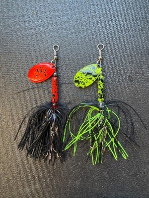 TNO Spins 2.0 Green Magic Spin 1/2 oz. Handmade Inline Spinner Bass Lure Custom