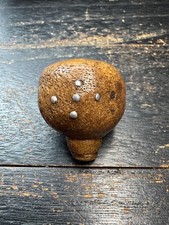 Yak Bone 3-Hole Guru Bead with Metal Mantra Dots for Mala Making & Meditation